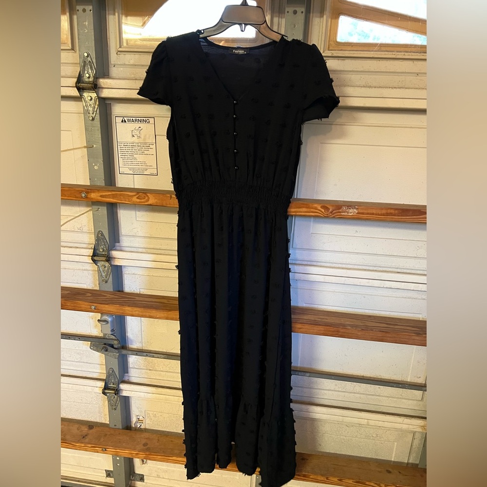 Black dress with buttons